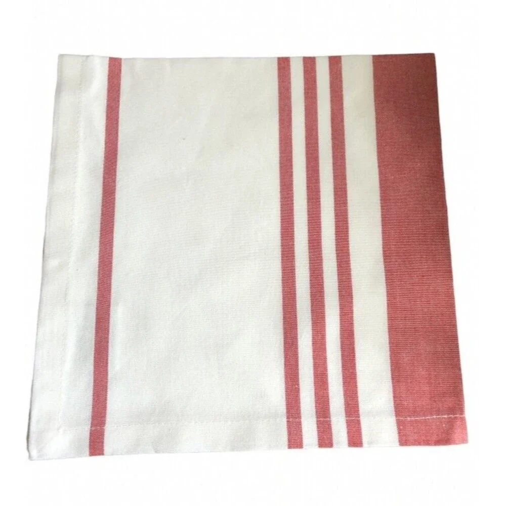 DII Fabric Napkins White Brick Beach French Stripe Set of 4 Cotton Summer 20x20